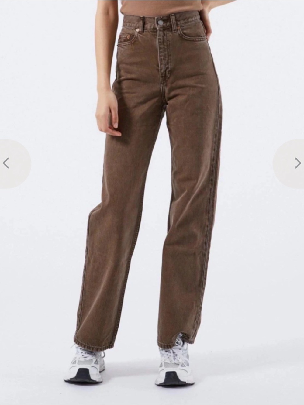 Dr. Denim Women's High Rise Straight Jeans in Brown